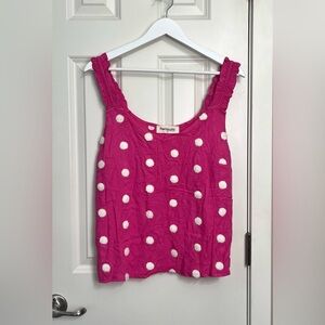 Impressions San Fran Frills Polka Dot Top NWOT